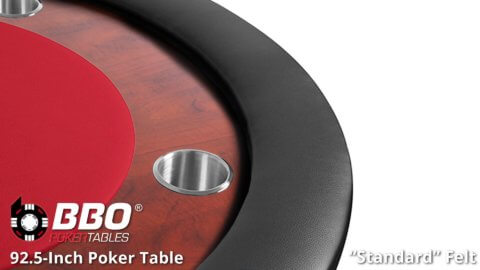 BBO---Poker-Table---UPT---Table---Mahogany-Racetrack---Closeup---Standard-Felt---Red