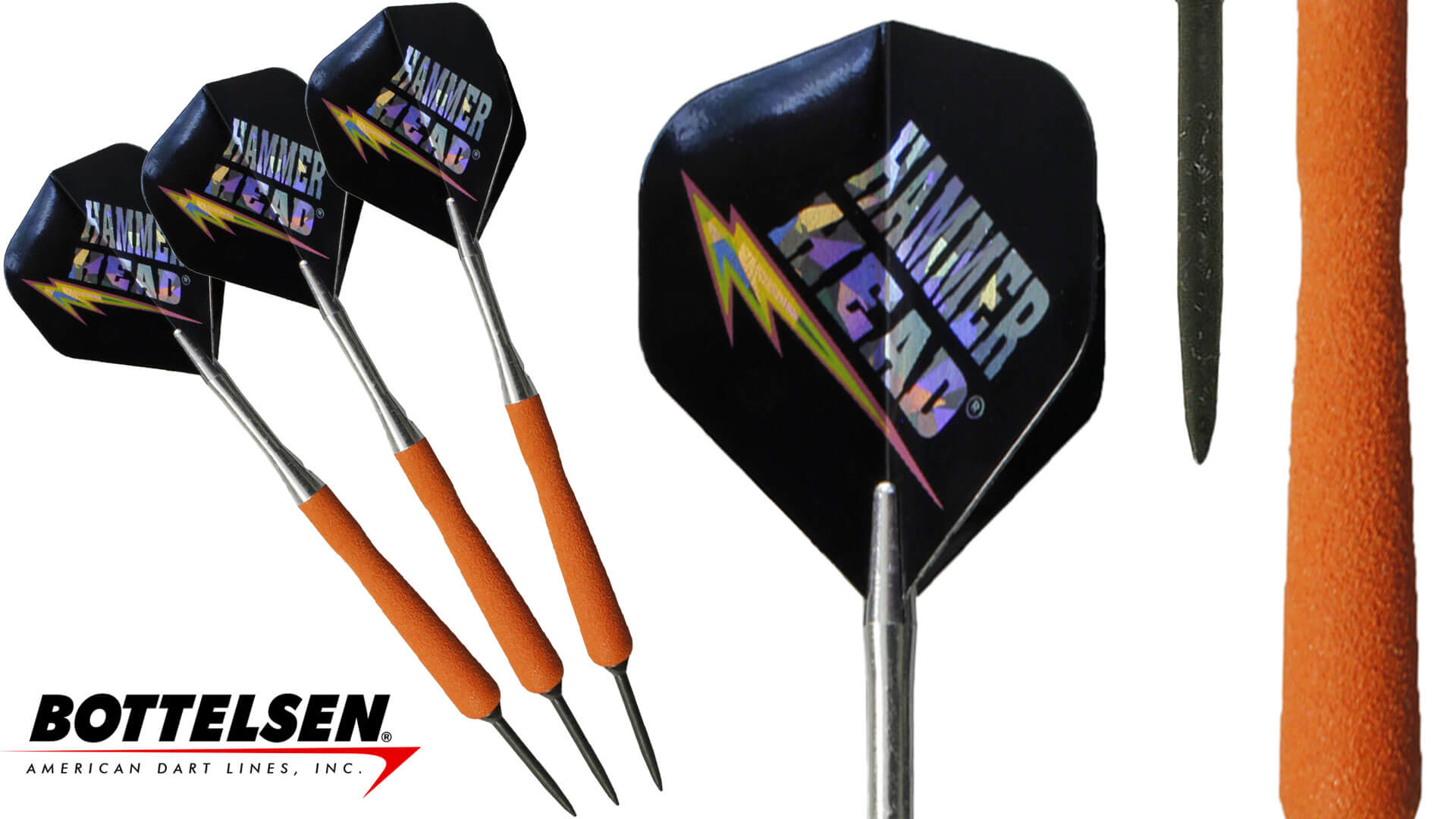 Bottelsen-Hammer-Head-Russ-Lopez-Signature-Xtreme-Shark-Skins-Convertables-Steel-Tip-Orange-Dart-Set