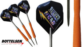 Bottelsen - "Hammer Head - Russ Lopez Signature - XtremeSharkSkins" - Steel Tip Dart Set - 24 Gram - Orange