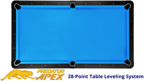 Predator Apex - Pool Table - 9 ft - 04 - Play Surface - Overhead - 06-Tournament-Blue-117
