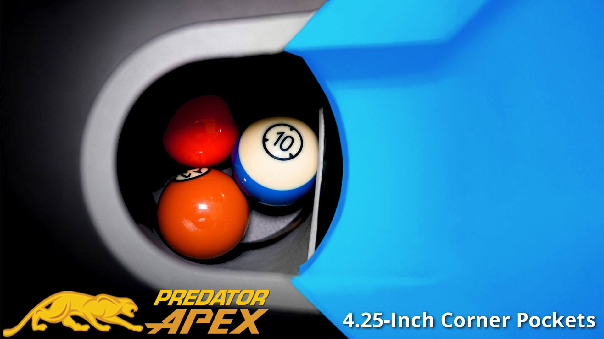 Predator Apex - Pool Table - 9 ft - 08 -Corner Pocket Padding - 06-Tournament-Blue-117