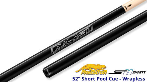 Predator-S-II-Shorty---52'-Short-Pool-Cue---Black-Wrapless---For-Sale