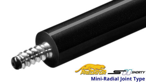 Predator-S-II-Shorty---52'-Short-Pool-Cue---Black-Wrapless-Mini-Radial-Joint-Type---for-Sale
