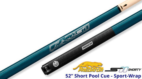 Predator-S-II-Shorty---52'-Short-Pool-Cue---Blue-Sport-Wrap-for-Sale