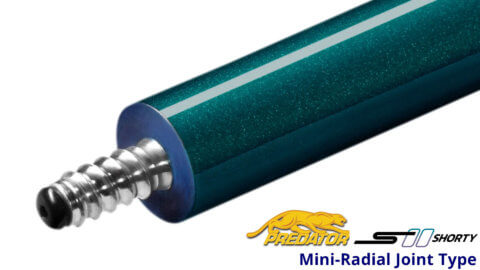 Predator-S-II-Shorty---52'-Short-Pool-Cue---Blue-Wrapless---Mini-Radial-Joint-Type-for-Sale