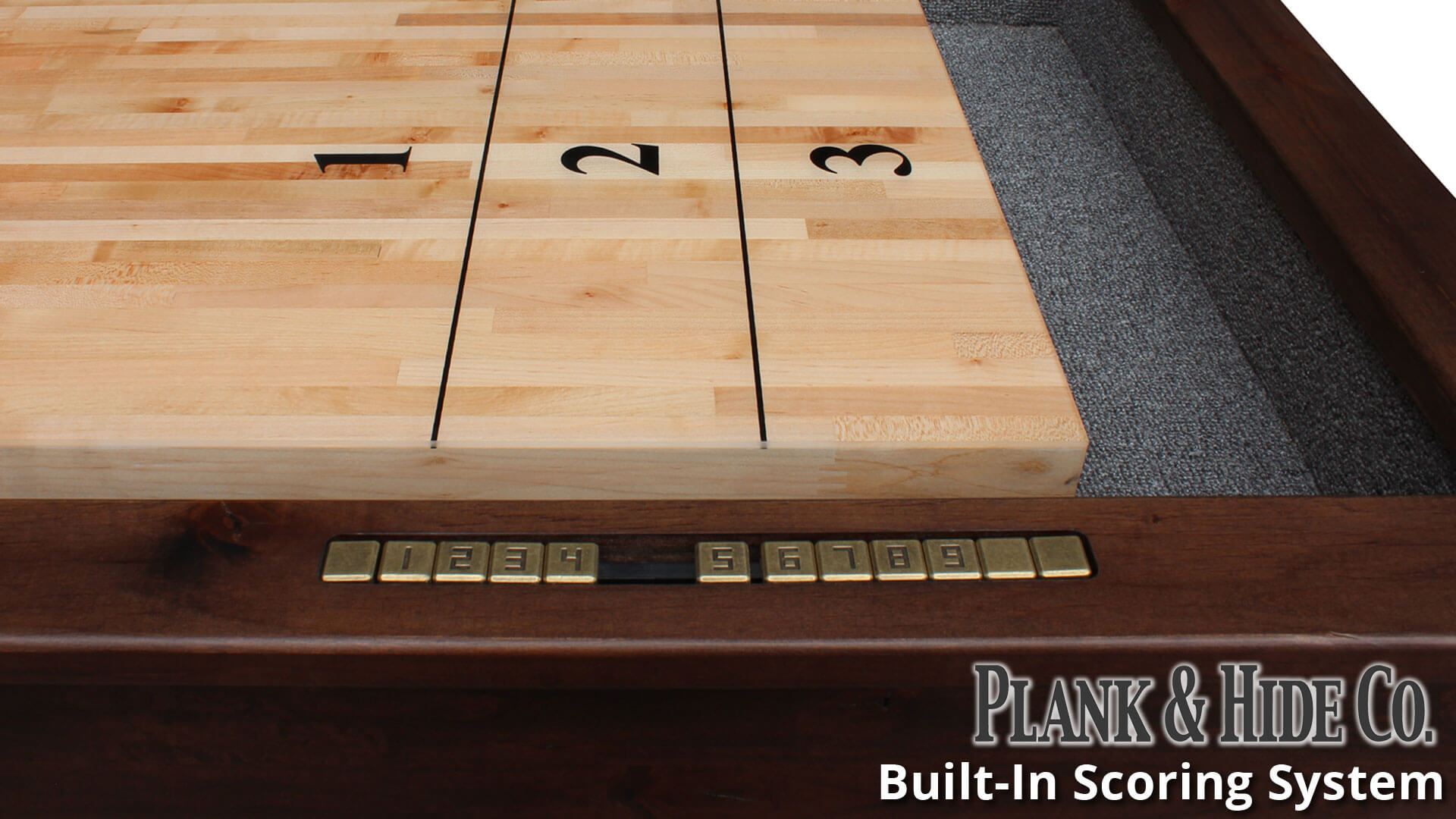 Plank and Hide 12 Ft and 14 Ft Shuffleboard Table "Lucas" Nutmeg