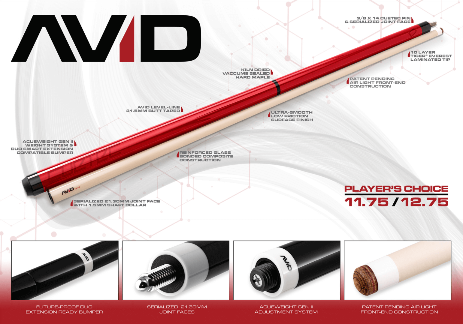 Cuetec AVID Series Cue Informaton