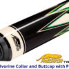 Predator Limited Edition TrueSplice 16 Ebony-2-Generation Leather Wrap Cue - Ivorine Buttcap for Sale