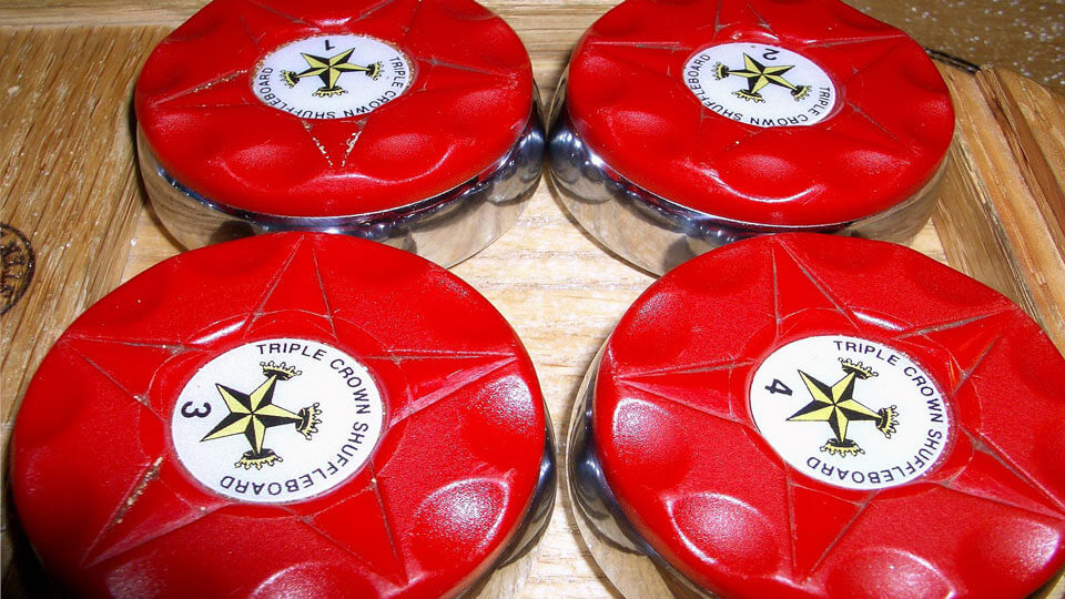 Shuffleboard Pucks Red Credit Chris Pimlott