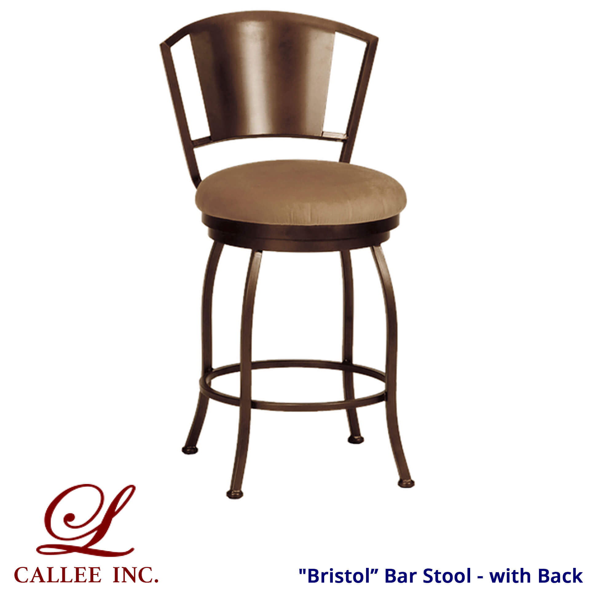 Callee "Bristol" Swivel Bar Stool with Back • Billiards Direct