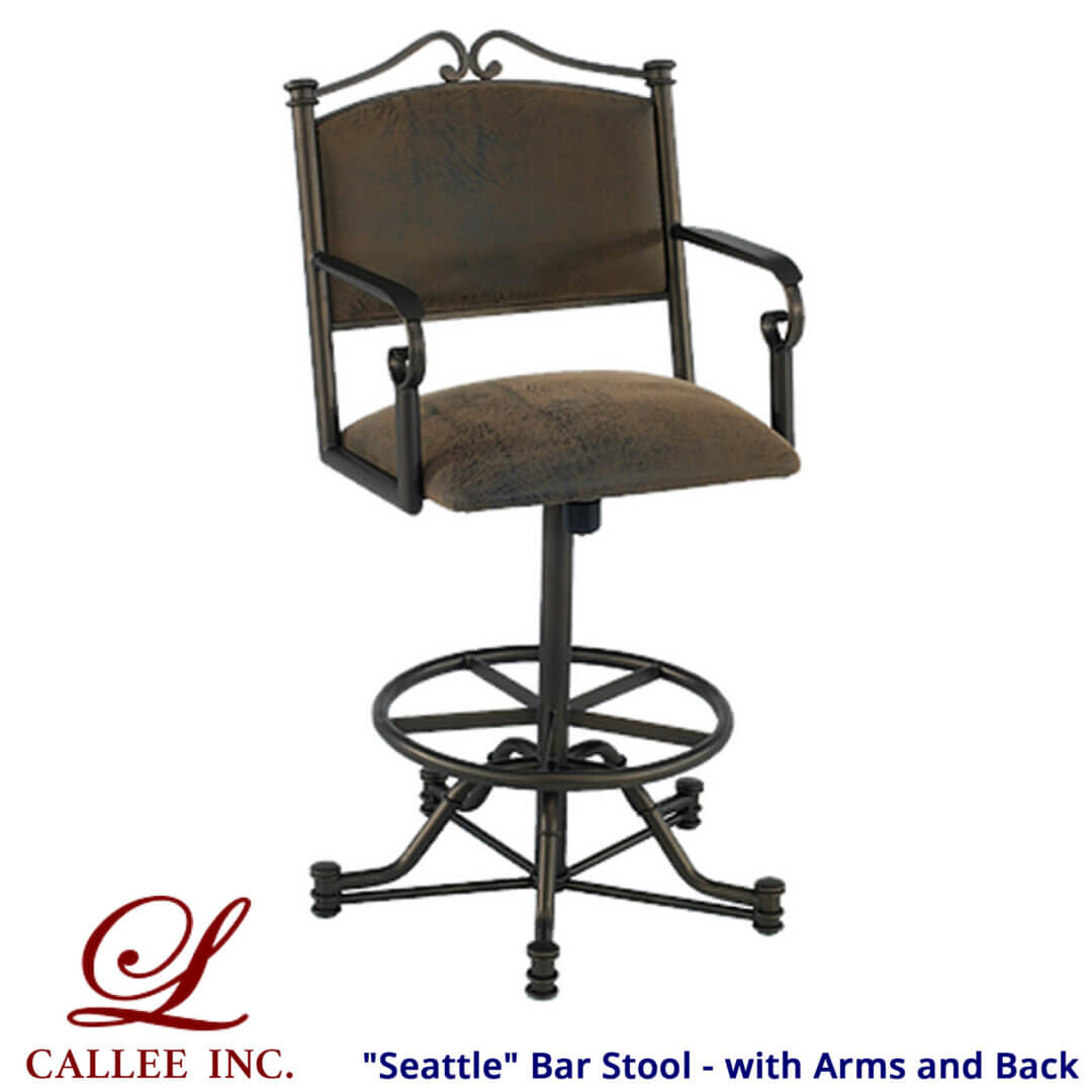 Callee "Seattle" Bar Stool with Back and Arms • Billiards Direct