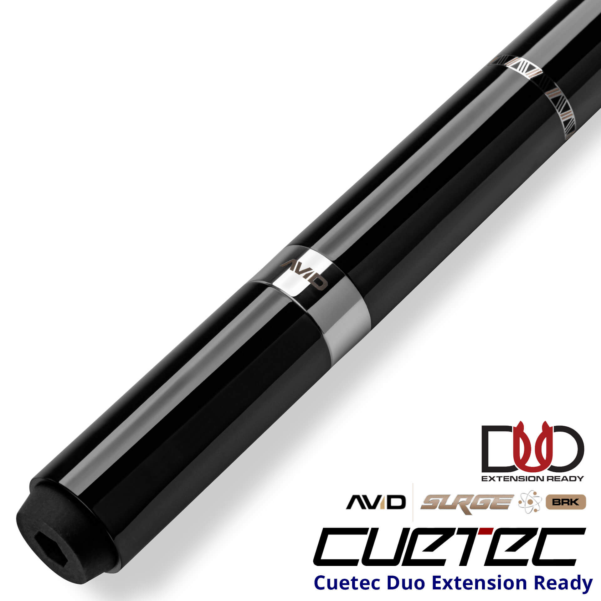 Cuetec Cues AVID Surge Break Pool Cue - Black Gold - Duo Extension Ready