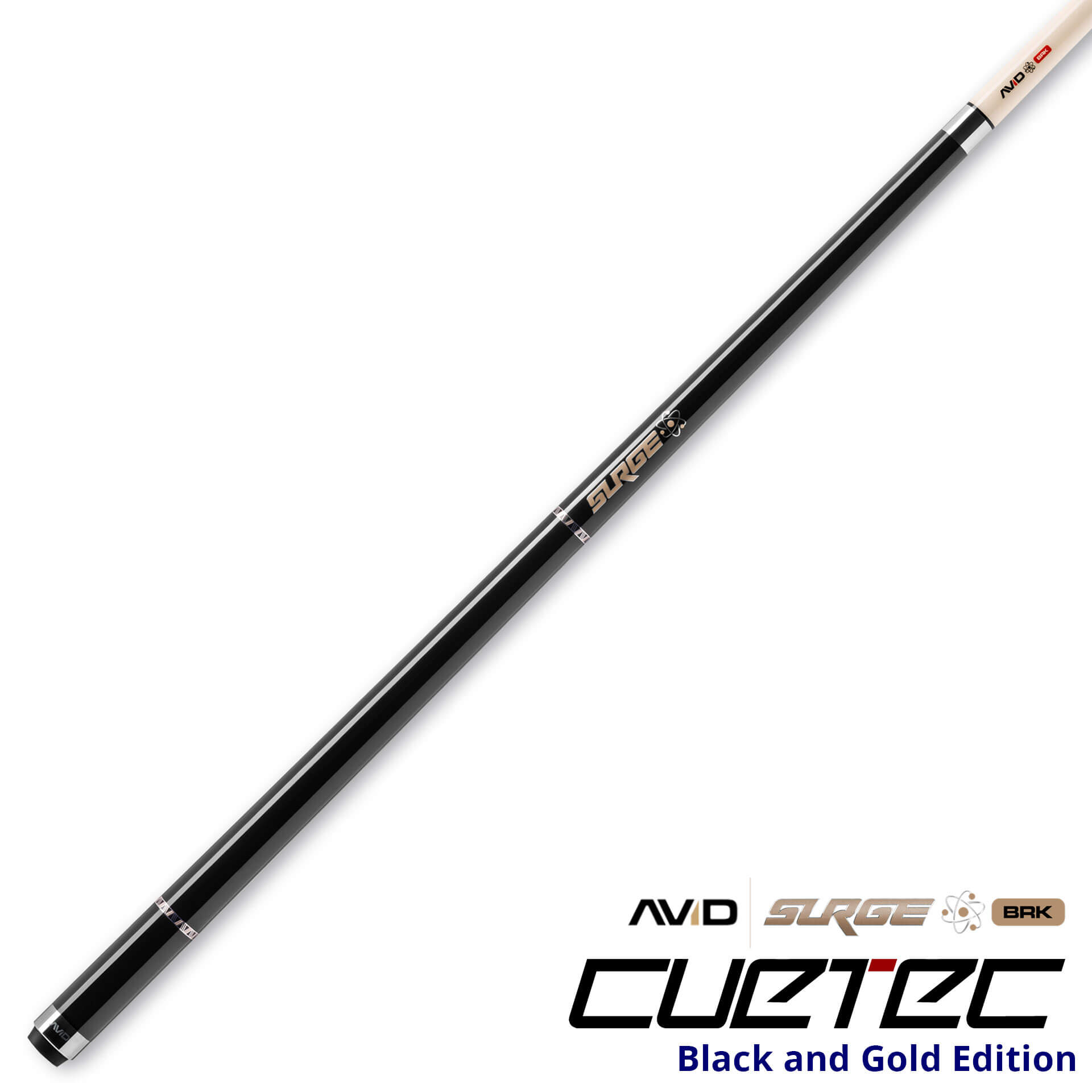 Cuetec Cues AVID Surge Break Pool Cue - Black Gold - Full Cue
