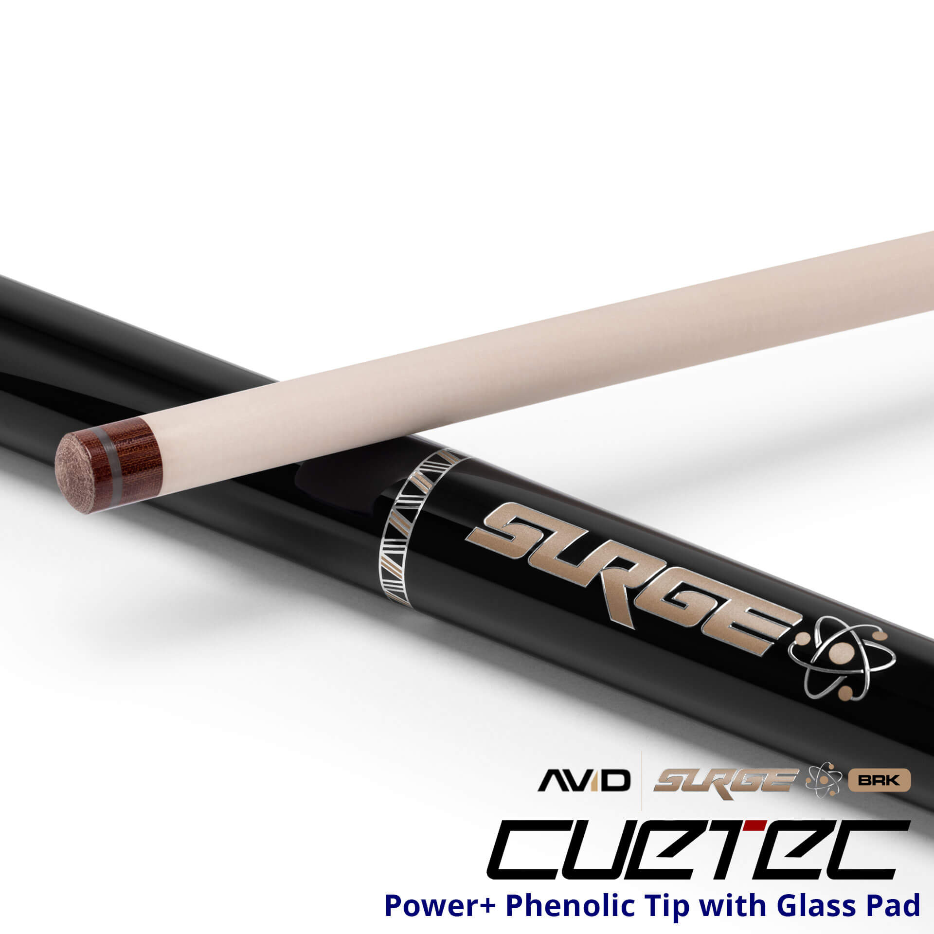 Cuetec Cues AVID Surge Break Pool Cue - Black Gold - Power+ Phenolic Tip