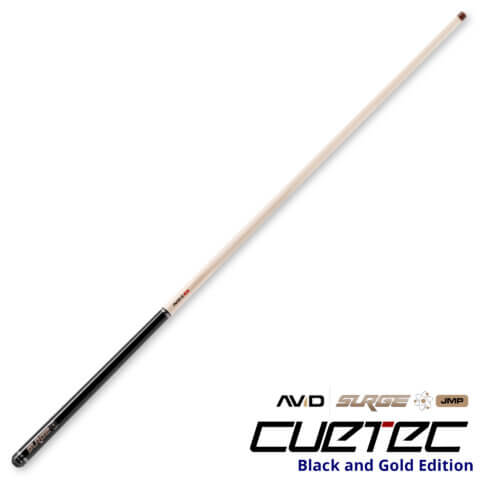 Cuetec Cues AVID Surge Jump Pool Cue - Black Gold - Full Cue