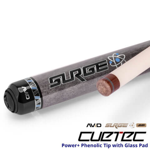 Cuetec Cues AVID Surge Jump Pool Cue - Grey - Power+ Phenolic Tip