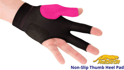 Predator Pool Glove Pink Left Non Slip Thumb Heel Pad