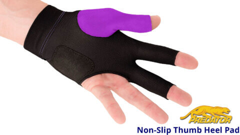 Predator Billiard Glove Purple Left Non-Slip Heel Pad