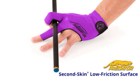 Predator Billiard Glove Purple Left Second Skin Low Friction Surface