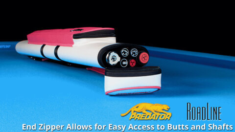 Predator "Roadline" White & Pink 2x4 Hard Cue Case - End Zipper