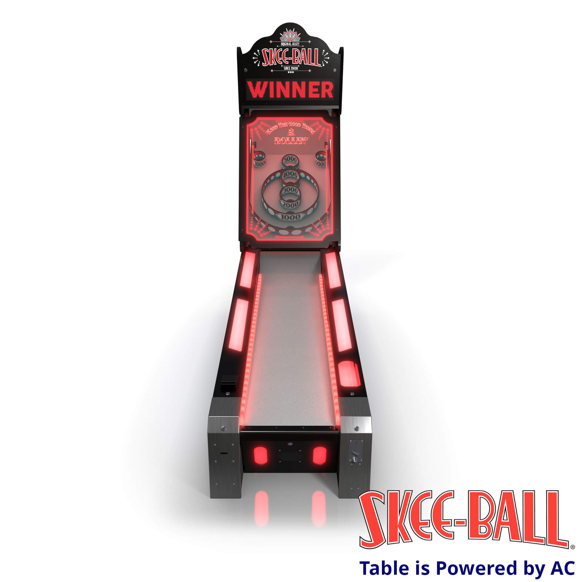 Skee Ball Arcade Machine “Glow” – Straight View Skee Ball Arcade Machine "Glow" for Sale