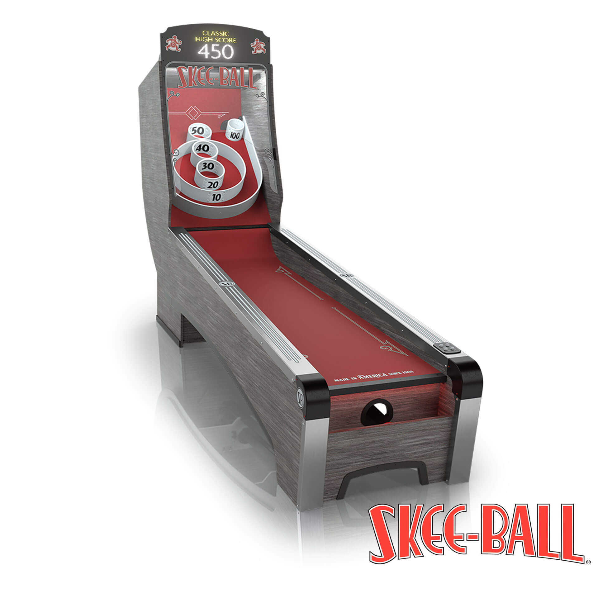 Skee-Ball Arcade Machine "Premium" with Scarlet Color Alley Skee-Ball Arcade Machine "Premium" with Scarlet Color Alley for Sale
