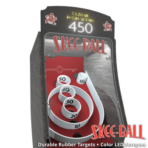 Skee-Ball Arcade Machine "Premium" with Scarlet Color Alley for Sale