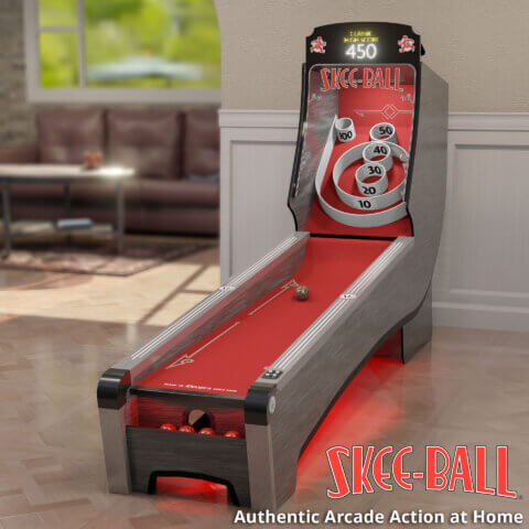 Skee-Ball Arcade Machine "Premium" with Scarlet Color Alley for Sale