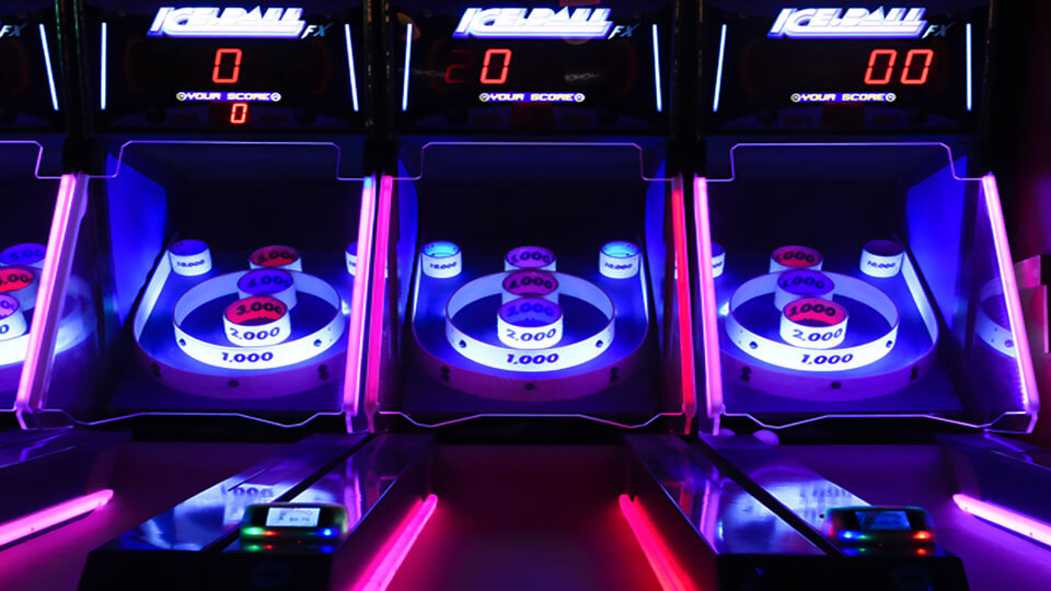 3 Neon Arcade Machines
