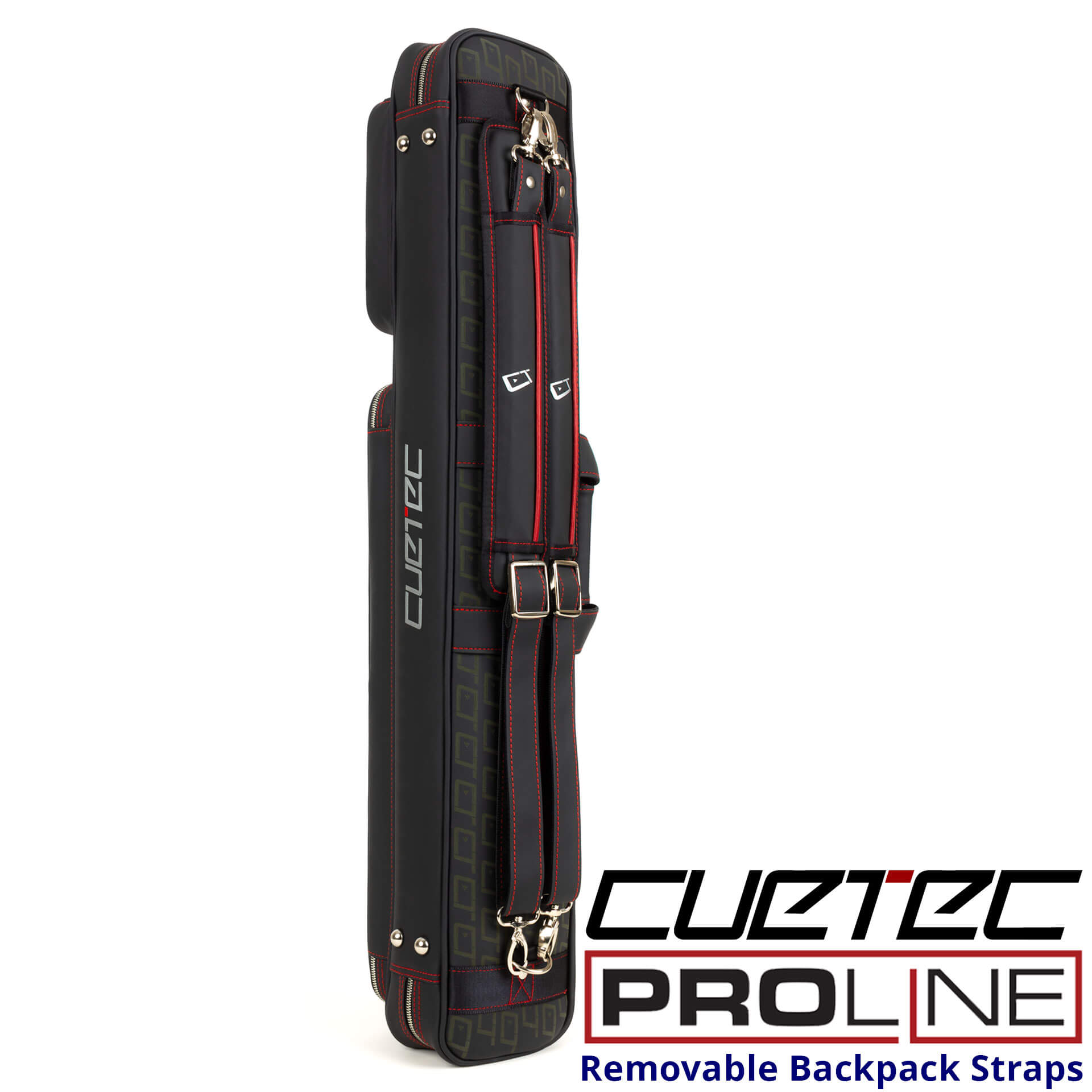 CT-ProLine-4X8-Soft-Case-95-751-Back-Straps Cuetec Cue Case - Pro-Line - 4x8 - Soft Case - Backpack Shoulder Straps - For Sale