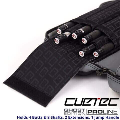 Cuetec Cue Case Pro-Line - 4x8 - Soft Case - Ghost-Edition - Case Open - for sale