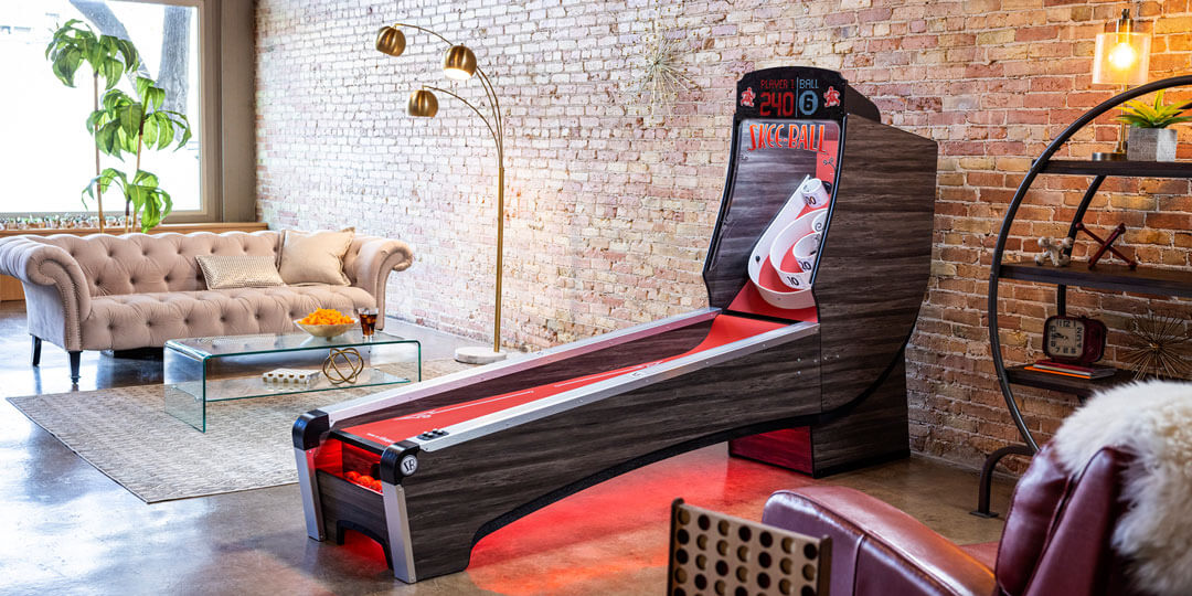 Skee-Ball Arcade Machine "Premium" with Scarlet Color Alley for Sale Skee-Ball Arcade Machine "Premium" with Scarlet Color Alley for Sale