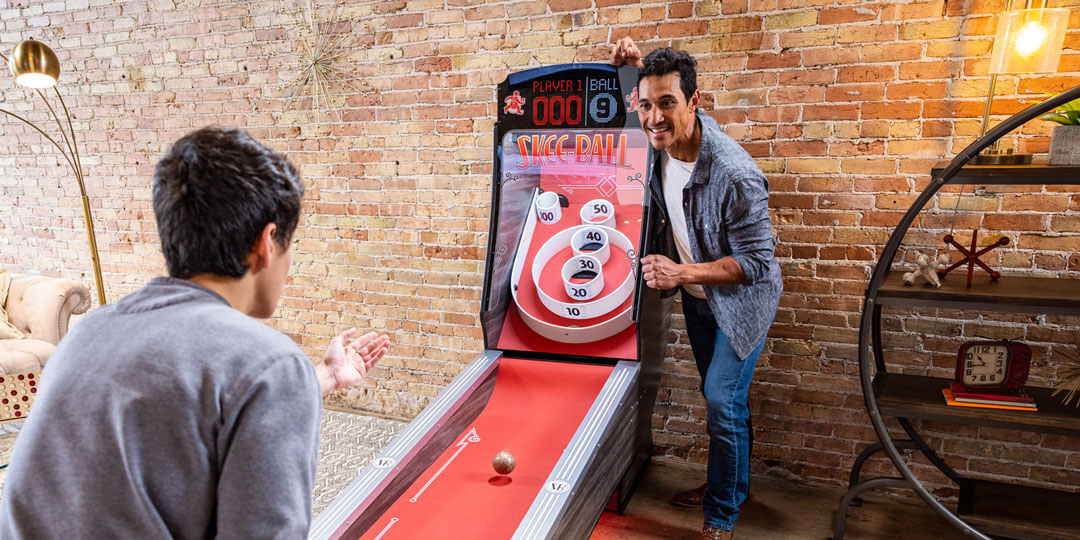 Skee-Ball Arcade Machine "Premium" with Scarlet Color Alley - Family Fun Skee-Ball Arcade Machine "Premium" with Scarlet Color Alley for Sale