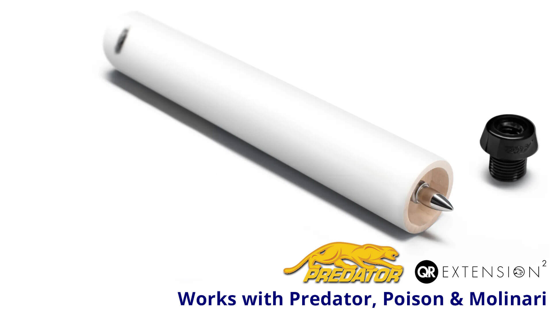 Predator QR2 Extension – 8 Inch – White Matte – Works with Many Cues Predator QR2 Extension - 8 Inch - White Matte - Works with Cue Brands
