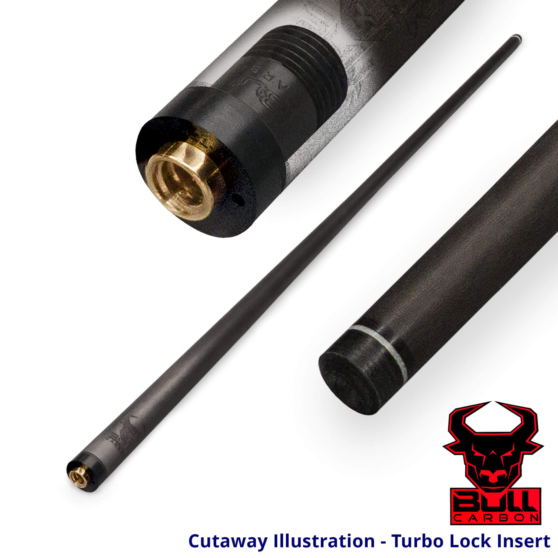 Bull Carbon Fiber Shaft - Kamui Tip + Turbo Lock Joint Insert for Sale