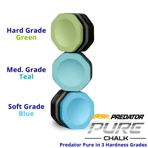 Predator Chalk - Pure - High Performance Cue Chalk - Offered in Soft, Medium, and Hard Grades