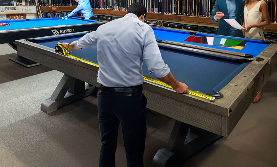 See the various Pool Table sizes for yourself