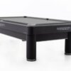Rasson Iron Man 9 ft pool table in black, angled view