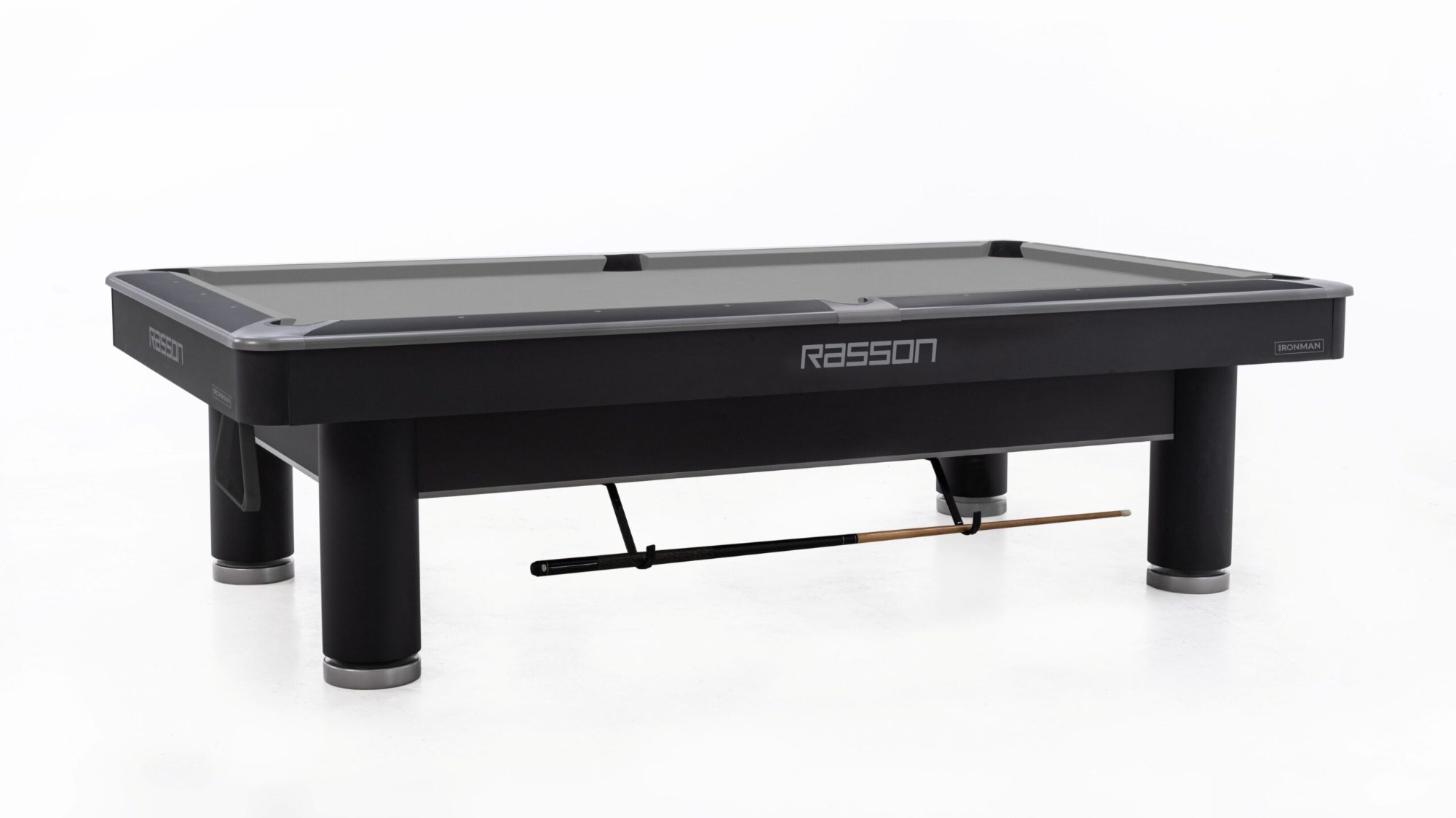 Rasson Iron Man pool table, low angle view of the steel legs