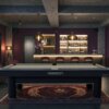 Rasson Iron Man pool table in a speakeasy-style bar