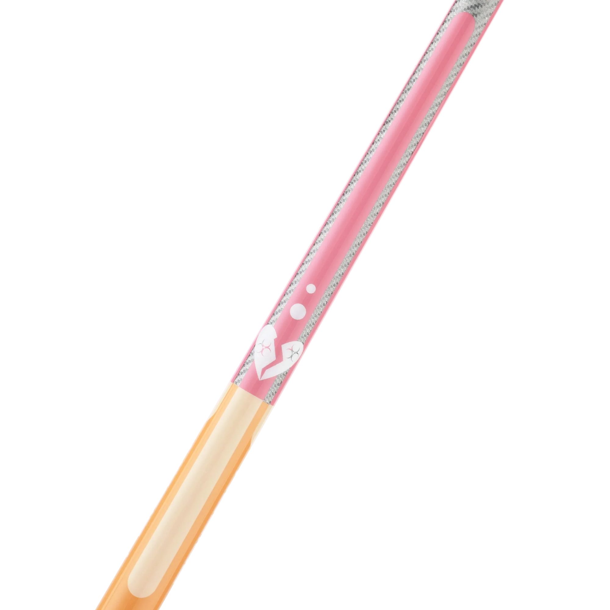 Poison Candy Sugar pool cue Peach/Pink, forearm close-up