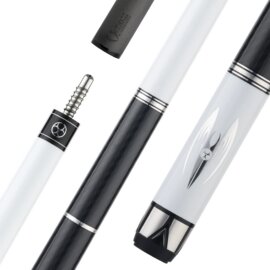 Poison Maelith pool cue White/Black - Vinyl Wrap Finish, shaft and butt sections