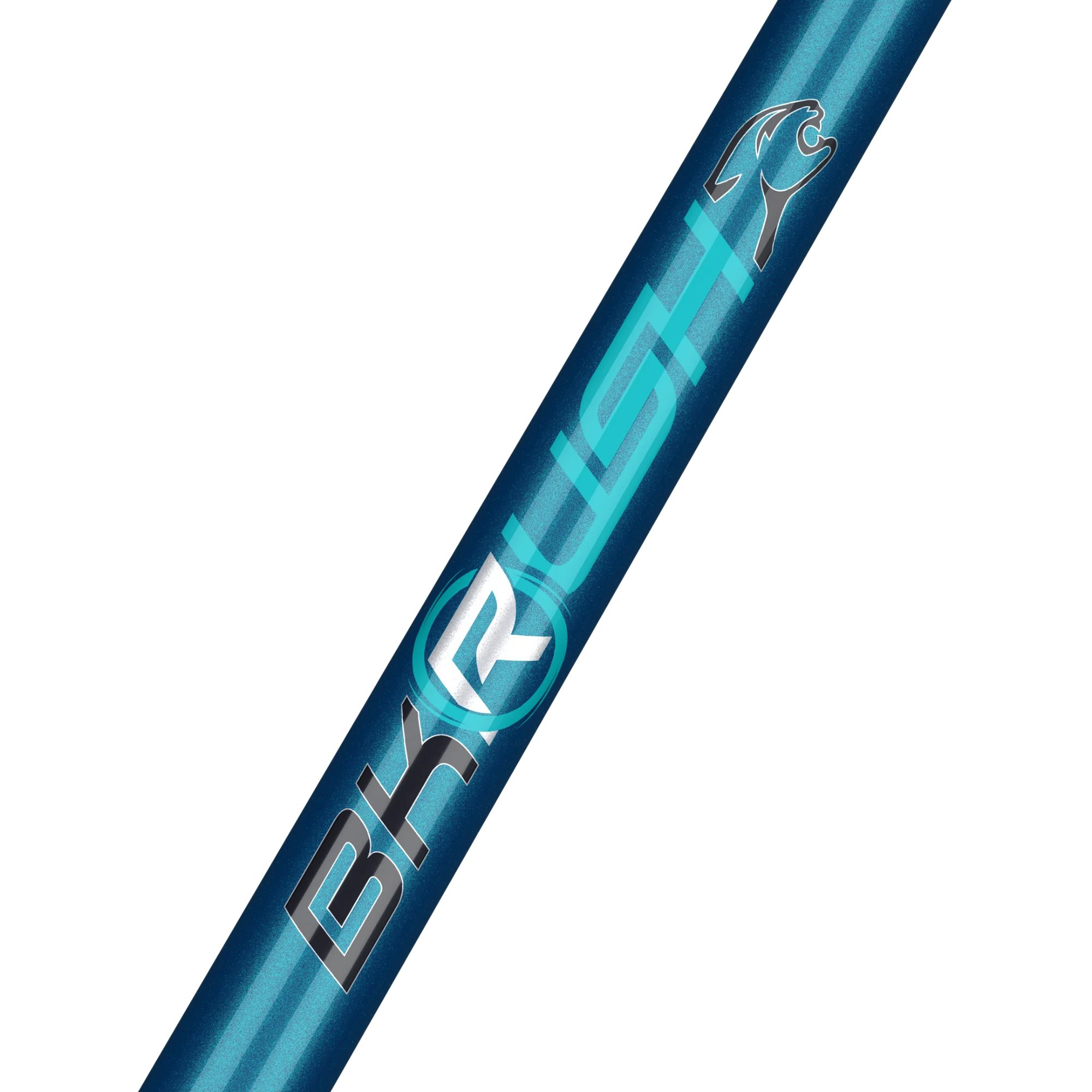 Predator Teal BK Rush break cue, no wrap, forearm close-up