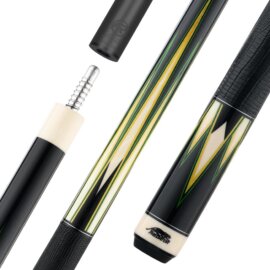 Predator True Splice 16 Ebony Green Yellow pool cue, shaft, joint and butt sections