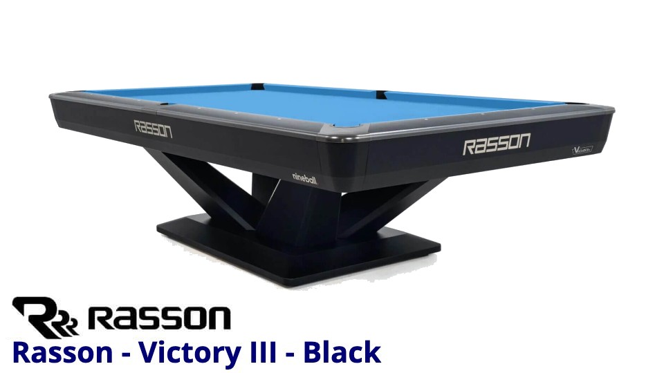 Rasson Victory III pool table in Black Fluorocarbon for sale